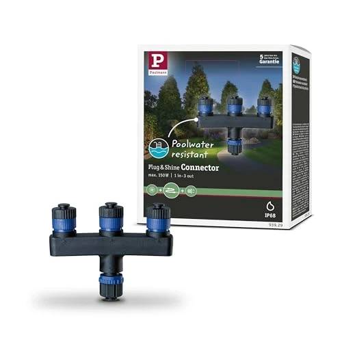 Limited-time offer: Paulmann 93929 Outdoor Plug & Shine Triple Distributor IP68 1 in-3 Out Black Plastic, 9.4 x 1.5 x 7.5 cm from 12.99 £ to 12.99 £ (save 0.00%)