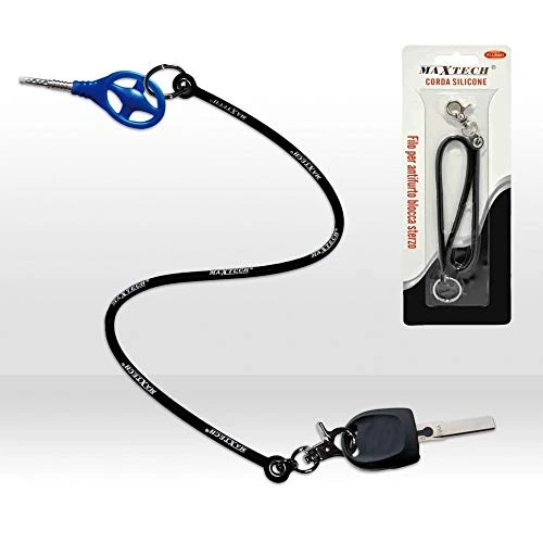 TradeShopTraesio - Llavero con Cuerda de Hilo de Silicona para Coche Block Shaft, antirrobo, Bloqueo de dirección