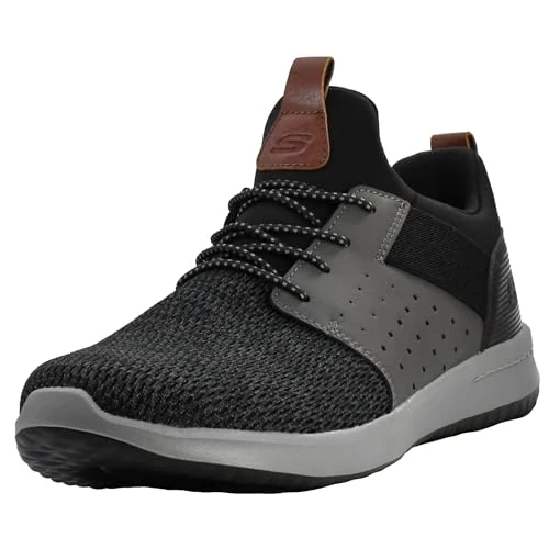 Limited-time offer: Skechers Men's Delson Camben Trainers, Black Gray Mesh W Synthetic, 7.5 UK from 69.00 GBP to 48.06 GBP (save 30%)