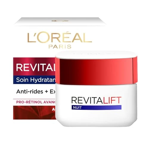 Offre limitee: L’Oréal Paris - Soin Nuit Hydratant Visage Anti-Âge - Crème Anti-Rides, Extra-Fermeté & Tonifiante - Enrichi au Pro-Rétinol & Fibrelastyl - Tous Types de Peaux - Revitalift - 50 ml de 11.03 EUR a 7.70 EUR (economie 30%)