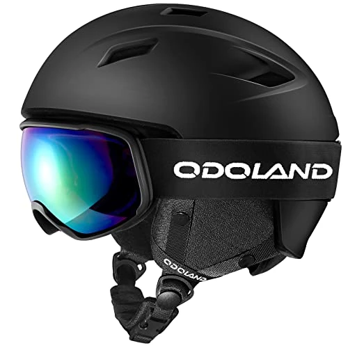 Oferta limitada: Odoland Kit de Casco Esquí con Gafas Esquí, Casco Snowboard para Hombres Mujeres Jóvenes, Protección UV 400 y a Prueba de Viento, Casco Deportivo para Esquí Snowboard y Patinaje, Negro, M de 79.99 EUR a 64.59 EUR (ahorro 19%)