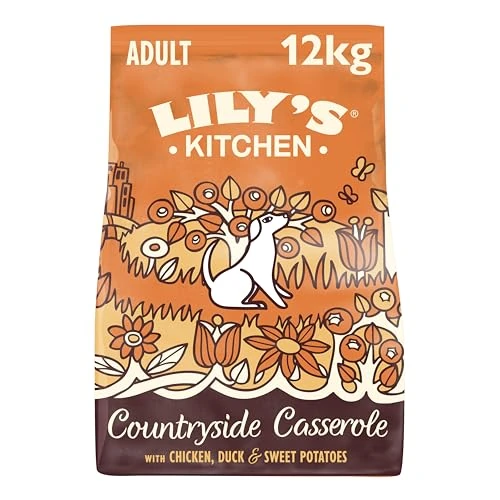 Tijdelijke aanbieding: Lily's Kitchen Bereid met natuurlijke ingrediënten Droogvoer voor volwassen honden Kip & eend Graanvrij recept Zak 12kg van 78.73 € naar 75.69 € (4% korting)