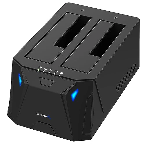 Begrenztes Angebot: SABRENT 2 Bay USB A Festplatten Dockingstation - 2,5 3,5 Zoll SATA SSD HDD Docking Station 5Gbps - Dock mit Offline Festplatte Klonen [10 TB Support] (EC-HD2B) von 49.24 EUR auf 32.99 EUR (Rabatt 33%)