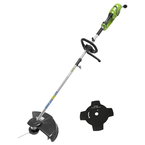 Greenworks Débroussailleuse à Fil Électrique 230V, Moteur Électrique 40cm Largeur de Coupe 2mm Fil, Tête d'Alimentation par Frappe au Sol Semi - Automatique GST1246