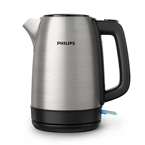 Philips Daily Collection Kettle, Metal, Spring Lid, Light Indicator, 1.7 L, Silver (HD9350/92)