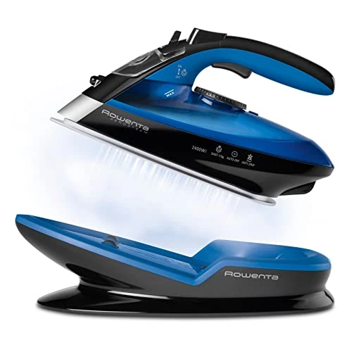 Limitiertes Angebot: Rowenta Freemove Dampfbügeleisen kabellos, 2400W, 27 g/min kontinuierliche Dampfleistung, 115 g/min Dampfstoß, kabellose Technologie, ergonomisches Design, blau/schwarz, DE5010 von 100.00 EUR auf 100.00 EUR (Spare 0%)