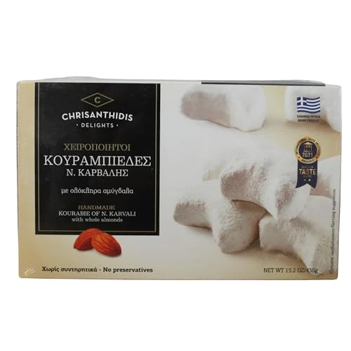 Offerta a tempo: Chrisanthidis Deligths Kourabie di Pasta Frolla Greca Tradizionale alle Mandorle 430 g - 18% da 9.21 € a 7.51 €