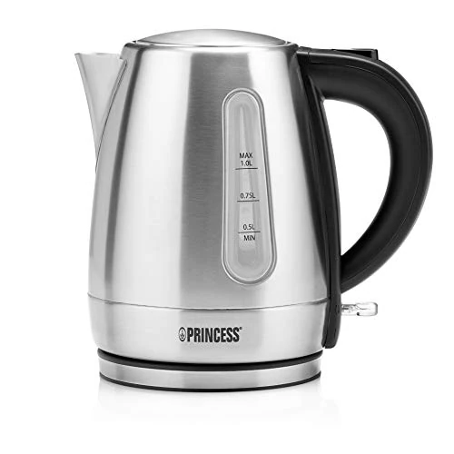 Tijdelijke aanbieding: Princess 01.236023.01.001 236023 Waterkoker — 1 Liter inhoud — 2200 Watt — RVS, zilver van 37.91 EUR naar 25.99 EUR (korting 31%)