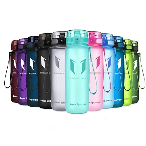 Offerta a tempo: Super Sparrow Borraccia Bambini 500ml Senza BPA Tritan Bottiglia Sportiva | Plastica Borracce Acqua, Antiperdita, Leggera, Lavabile in Lavastoviglie, Flip Top, 1-Click, Ergonomica, Scuola, Palestra - 18% da 13.95 € a 11.50 €