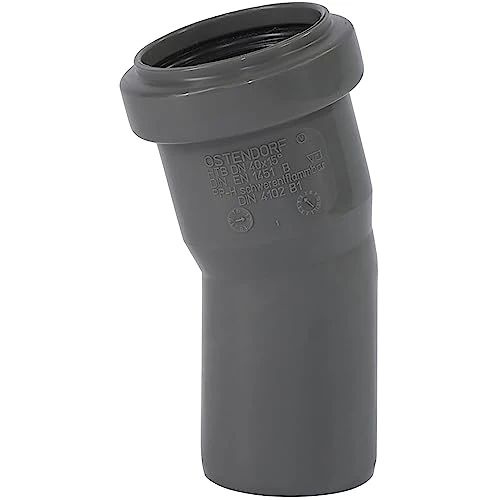 Ostendorf 171100 Bogen f. Abflussrohr Elbow for Drain Pipe HT 40/15GR, Gray, 15 Grad