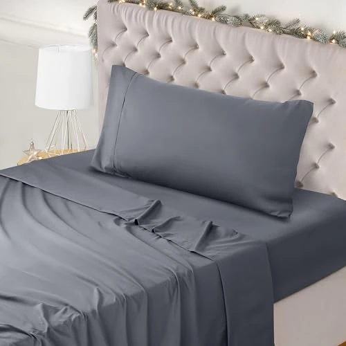 Limited-time offer: Utopia Bedding Bed Sheet Set Single, Grey, 3 Piece – Fitted Sheet, Flat Sheet with 1 Pillow Case 50x75 – Wrinkle, Shrinkage and Fade Resistant – Oeko-Tex Certified, Polyester Microfiber Fabric from 8.99 GBP to 7.64 GBP (save 15%)