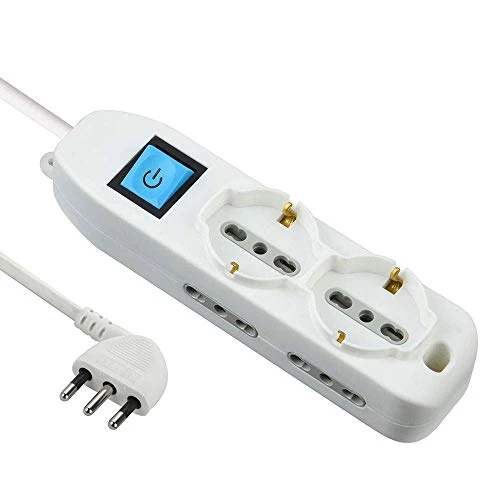 Offerta a tempo: Electraline 62049 Multipresa 6 Posti 2 Schuko e 4 Bivalenti 10/16A, Cavo HO5 VV-F, Spina 16A, Bianco, 3 M - 13% da 12.39 € a 10.75 €