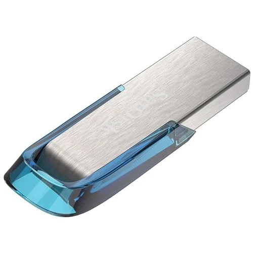 SanDisk 128GB Ultra Flair USB 3.0 Flash Drive, up to 150mb/s read speeds, Tropical Blue