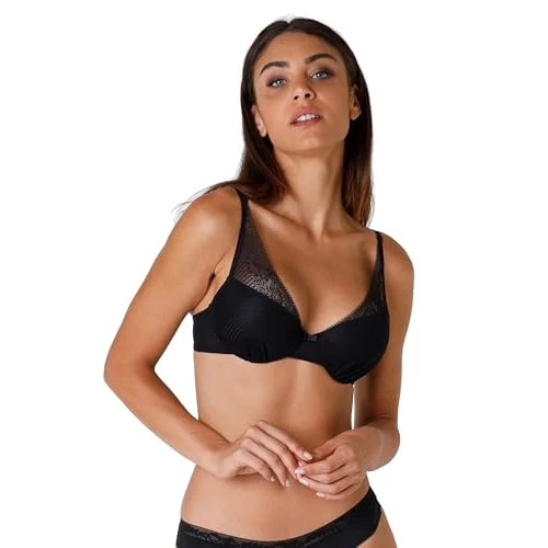 Offerta a tempo: Lovable Reggiseno Vela Imbottito con Ferretto | Coppe con Apice Alto in Pizzo | Comfort, Sensualità e Invisibilità | Sensual Touch Exclusive Donna, Nero, 32 / 2B - 40% da 44.90 € a 26.97 €
