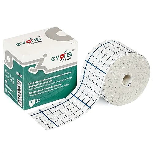 Offerta a tempo: Evofis Fix Tape: Nastro salvapelle sportivo in TNT ipoallergenico e traspirante. Rotolo da 5cm x 10m bianco. Anche per proteggere la pelle nel bendaggio funzionale o fissaggio medicazioni e cateteri - 0.00% da 6.66 € a 6.66 €