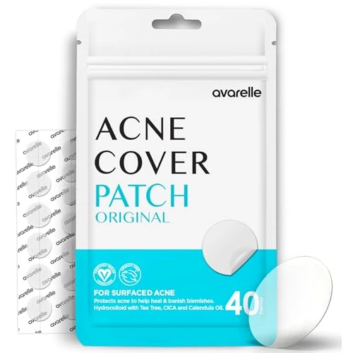AVARELLE Pimple Patches: Cerotti brufoli viso Hydrocolloidali con Olio di Tea Tree, Anti-acne, Vegan e Cruelty-free, ideali per trattamento mirato di brufoli e imperfezioni, skincare coreana