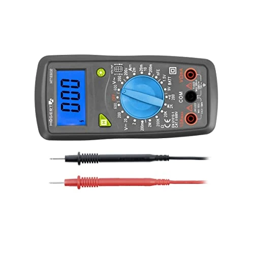 Offerta a tempo: Högert Technik - Misuratore digitale multifunzione I multimetro fino a 600V / 10A I Schermo LCD I Rivestimento in gomma I Ergonomico e Compatto I Cavo di misurazione I HT1E602 - 42% da 18.95 € a 10.99 €