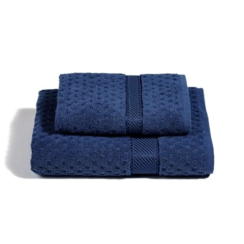 Offerta a tempo: Caleffi - Set Asciugamani Bagno Viso e Bidet Morbida Spugna 100% Cotone Jacquard, 1 Asciugamano Viso 60x110 cm + 1 Asciugamano Bidet Ospite 40x60 cm Assorbenti Resistenti a Lavaggi Frequenti, Durevoli — 23% da 23,34 € a 17,92 €