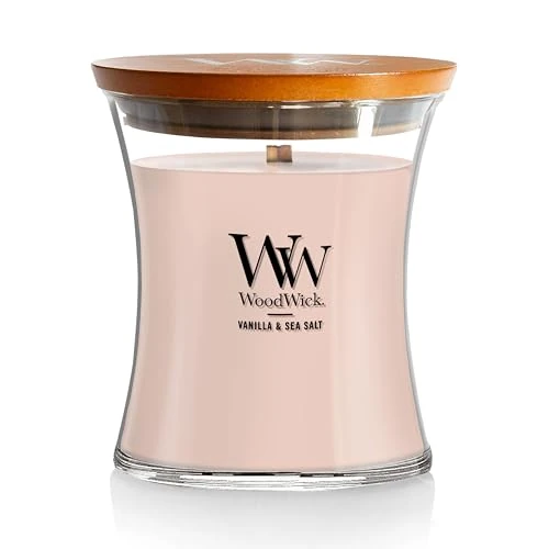 Limited-time offer: WoodWick Medium Hourglass Scented Candle | Vanilla & Sea Salt | with Crackling Wick | Burn Time: Up to 60 Hours from 24.99 GBP to 19.61 GBP (save 22%)