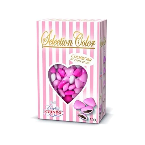 CONFETTI CRISPO | Selection Color Cuoricini Mignon | ROSA | 500 gr