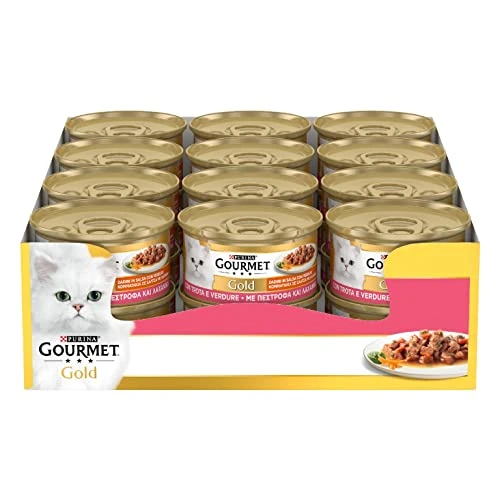 Offerta a tempo: GOURMET Gold Cibo Umido per Gatti Adulti Dadini in Salsa con Trota e Verdure 24 Lattine da 85g - 41% da 20.16 € a 11.99 €