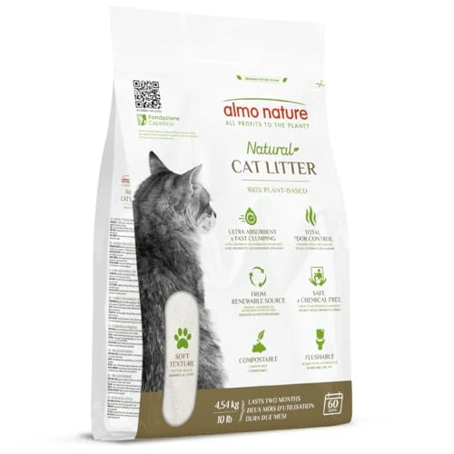 Zeitlich begrenztes Angebot: Almo Nature Natural Cat Litter Soft Texture - Klumpende Katzenstreu, 100% pflanzlich, biologisch abbaubar, ergiebig und gegen Gerüche. Sack 4,54Kg von 22.90 € auf 19.29 € (16% Rabatt)
