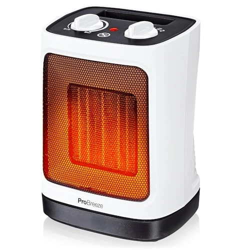 Offerta a tempo: Pro Breeze Termoventilatore Ceramico 2000W - Tecnologia Ceramica a Basso Consumo Energetico - Oscillazione Automatica e 2 Impostazioni di Temperatura. Per camere o bagno – Bianco - 39% da 53.99 € a 32.78 €