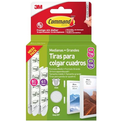 Command uu008297259 bande Tableau, blanc, M/L, Lot de 12 pièces