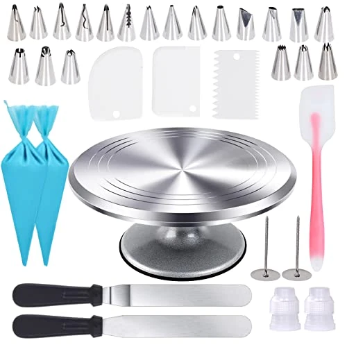 Oferta limitada: UTEN Plato de Pastel Giratorio Redondo Antideslizante, 33 Kit Equipo de Decoración de Pasteles ，20 PCS Boquillas, 2 Manga, 3 Espátulas,1 Piezas 12 Inch Aluminio Tartas Placa de 45.99 EUR a 38.30 EUR (ahorro 17%)