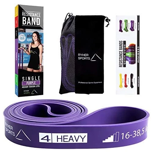 Ryher EXERCISE_BAND, Resistance Band for Powerlifting, CrossFit, Pull-ups Assistance #4 Purple (35-85 lbs, 16-38.5 kg)
