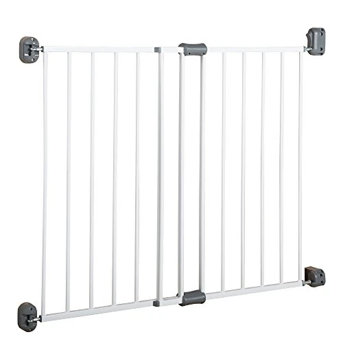 Tijdelijke aanbieding: Roba Deurbeschermingsrooster 'Easy Step', barrièrevrij metalen beschermingsrooster wit, doorgangsbeveiliging extra hoog, variabele breedte 60-97cm, deur- en traprooster voor kinderen en huisdieren van 49.73 € naar 49.73 € (0.00% kor