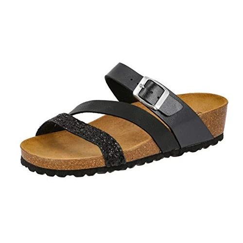 Zeitlich begrenztes Angebot: Lico NATURAL GLITTER Damen Pantoletten, Schwarz, 39 EU von 39.95 € auf 20.14 € (50% Rabatt)