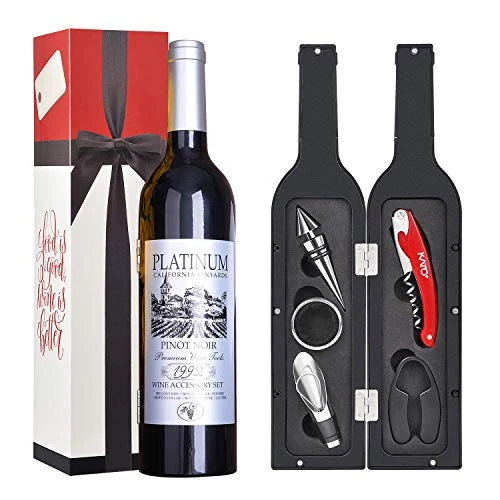 Limited-time offer: Kato Tirrinia 5 Pcs Wine Accessories Gift Set, Wine Opener Set, Includes Corkscrew, Stopper, Wine Pourer, Foil Cutter, Drip Ring w/Fun Static Cling Best Gift for Wine Lover, Gadgets for Men Women from 9.99 GBP to 9.99 GBP (save 0%)