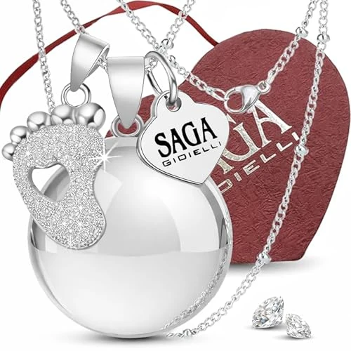 Oferta limitada: SAGA GIOIELLI - Collar Mujer Llamador de Angeles Embarazada en Acero Inoxidable, Regalos Perfecto para Ebarazadas (Cadena y Colgantes) de 24.90 € a 24.90 € (ahorro 0.00%)