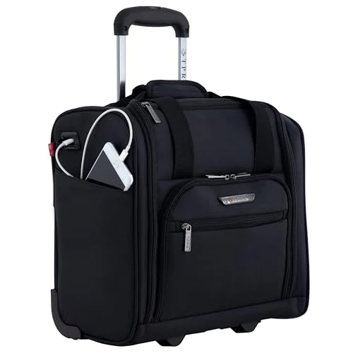 Offerta a tempo: TPRC Travelers Club - Bagaglio Sottosedile Smart con Porta di Ricarica USB, Nero, 38 cm - 19% da 18.30 € a 14.82 €