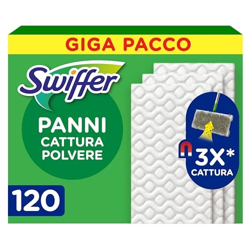 Swiffer chusteczki zamienne, ściereczki do czyszczenia, zbiera kurz, 120 (3 x 40 sztuk)