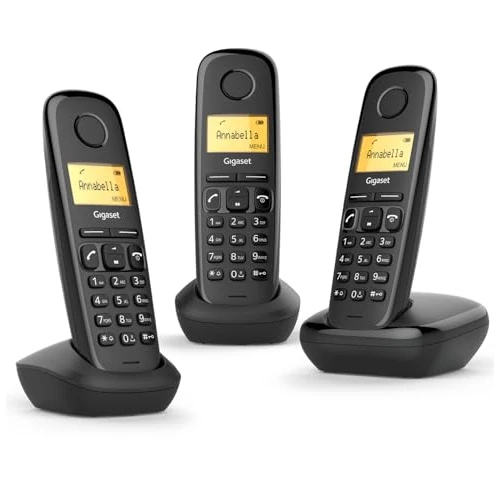 Gigaset A170 Trio Analog/DECT telephone Negro Identificador de llamadas - Teléfono (Analog/DECT telephone, Terminal inalámbrico, 50 entradas, Identificador de llamadas, Negro) [Versión de Italia]