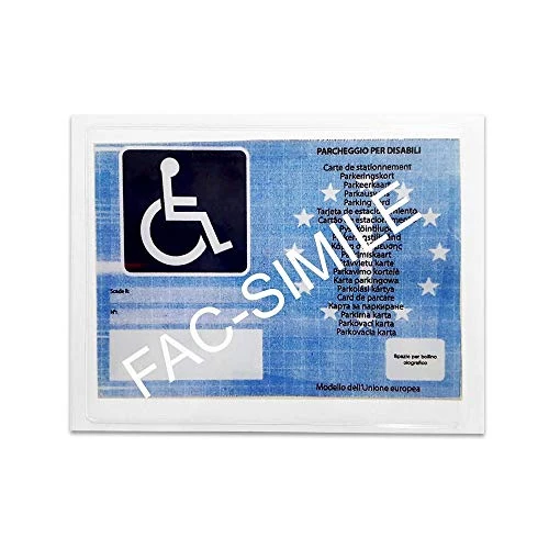 4R Quattroerre.it - 1609 - Tasca Porta Contrassegno Parcheggio Disabili in Plastica, 12 x 16 cm, Blu