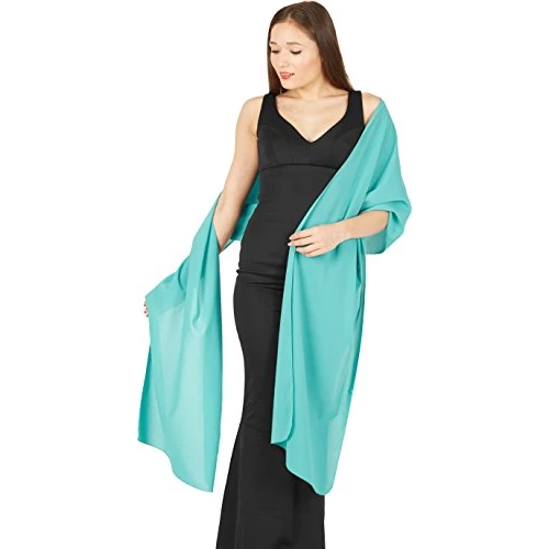 Oferta limitada: BlackButterfly Gasa Chal Mantón Pañuelo De Cachemir Boda Dama De Honor (Aqua, Talla única) de 19.99 EUR a 10.99 EUR (ahorro 45%)