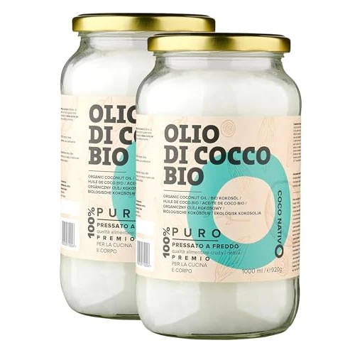 Offerta a tempo: Olio di Cocco Biologico Extra Vergine CocoNativo –2x1000ml (2L)– Crudo e Spremuto a Freddo; Organico e Puro; Non Processato, (Bio Nativo),Ideale per Capelli, per il Corpo e ad Uso Alimentare - 19% da 38.76 € a 31.30 €