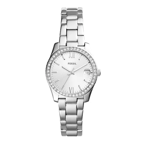 Limited-time offer: Fossil Watch for Women Scarlette Mini, Quartz Movement, 32 mm Silver Stainless Steel Case with a Stainless Steel Strap, ES4317 from 149.00 GBP to 122.42 GBP (save 18%)