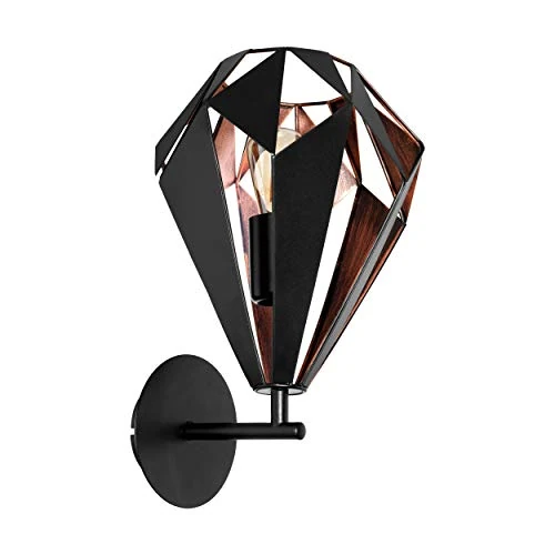 Limited-time offer: Eglo Wall Lamp Carlton 1, Vintage Wall Light, Metal Wall Lighting in Black and Copper, E27 Socket from 43.22 GBP to 41.98 GBP (save 3%)