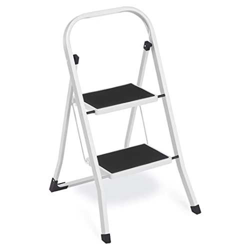 Limited-time offer: SONGMICS GSL12WT Folding Ladder, 2 Steps, Alloy Steel, White, 150 kg, EN14183 Certified from 18.99 £ to 16.14 £ (save 15%)