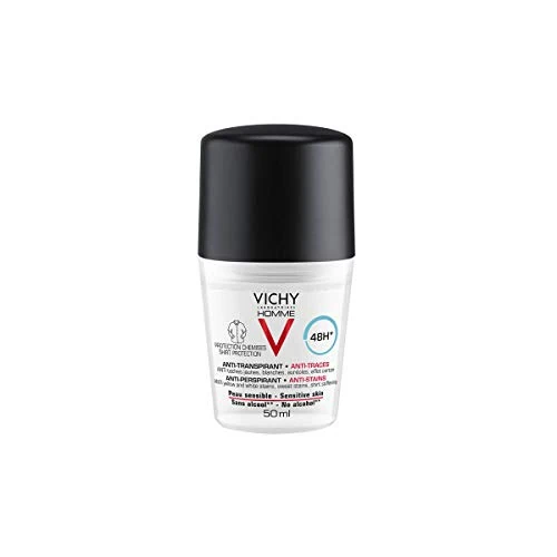 Offerta a tempo: Vichy Dermo-Tolerance Homme, Deodorante Roll-on per Uomo, Per Pelli Sensibili, Antitraspirante, Antimacchie, Ultra-Fresco, Durata Fino a 48h, Senza Alcool, 50 ml - 19% da 16.85 € a 13.69 €
