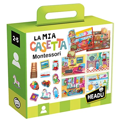 Offerta a tempo: HEADU - La Mia Casetta Montessori - Ogni Cosa al Suo Posto! | Giochi Montessori 2 3 4 Anni, Gioco Educativo Bambini, Casa Montessori, Giochi Incastro, Regalo Bambino Regalo Bambina, Made in Italy - 39% da 23.99 € a 14.57 €