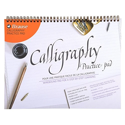 Offre limitee: Brause 96450B - Un bloc à spirale de calligraphie 50 feuilles lignées crème 21x29,7 cm (français et anglais) de 24.84 EUR a 22.35 EUR (economie 10%)