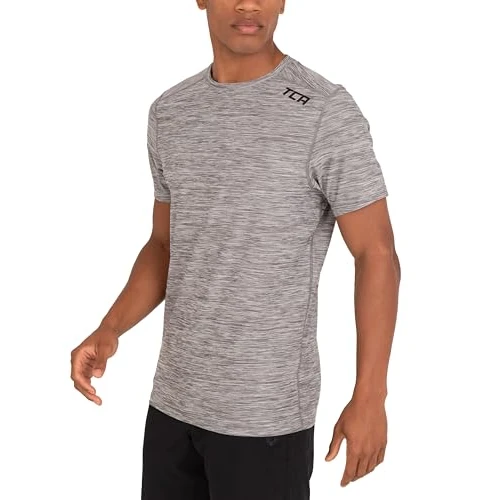 Offerta a tempo: TCA Galaxy Maglietta Palestra Uomo - Maglia Running a Maniche Corte - Gym T Shirt - Abbigliamento Fitness - Grigio Chiaro, S - 70% da 19.99 € a 5.99 €