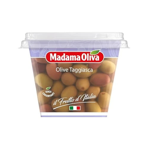 Offerta a tempo: MADAMA OLIVA, Olive Taggiasche, Gusto Fruttato e Aromatico, Ideali da Accompagnare nei Piatti di Carne e Pesce, Senza Conservanti Aggiunti, 100% Made in Italy, 170 gr - 0.00% da 4.00 € a 4.00 €