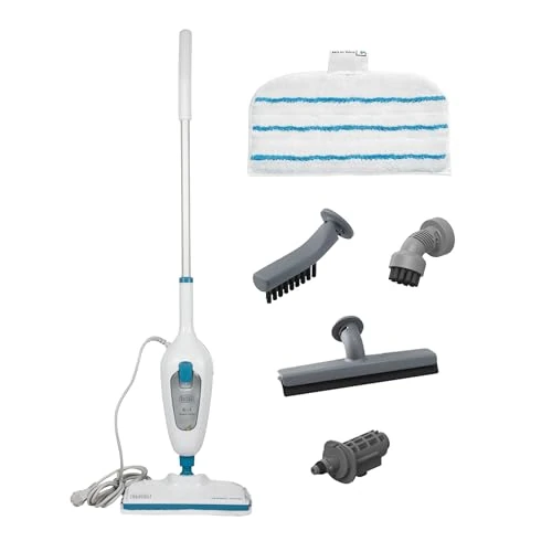 BLACK+DECKER Mopa de vapor multifunción de bajo consumo con limpiador de manos y 5 accesorios, FSMH13E5-QS