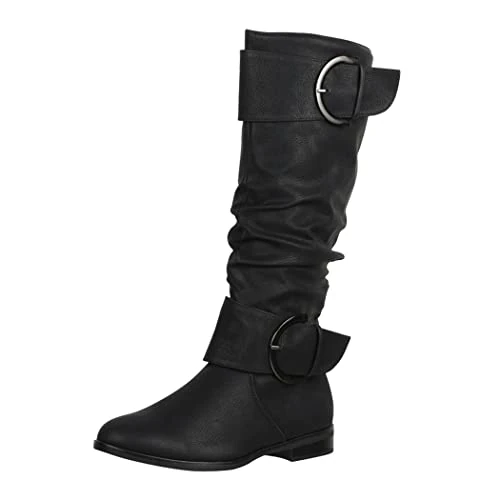 Limitiertes Angebot: Elara Damen Stiefel Boots Schlupfstiefel Chunkyrayan JY1989 Schwarz-36 von 49.95 EUR auf 29.90 EUR (Spare 40%)